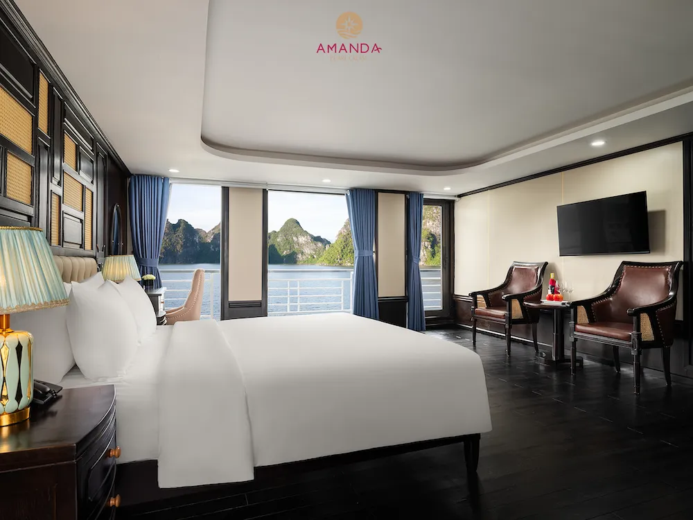 King Suite sân hiên riêng du thuyền Amanda Pearl