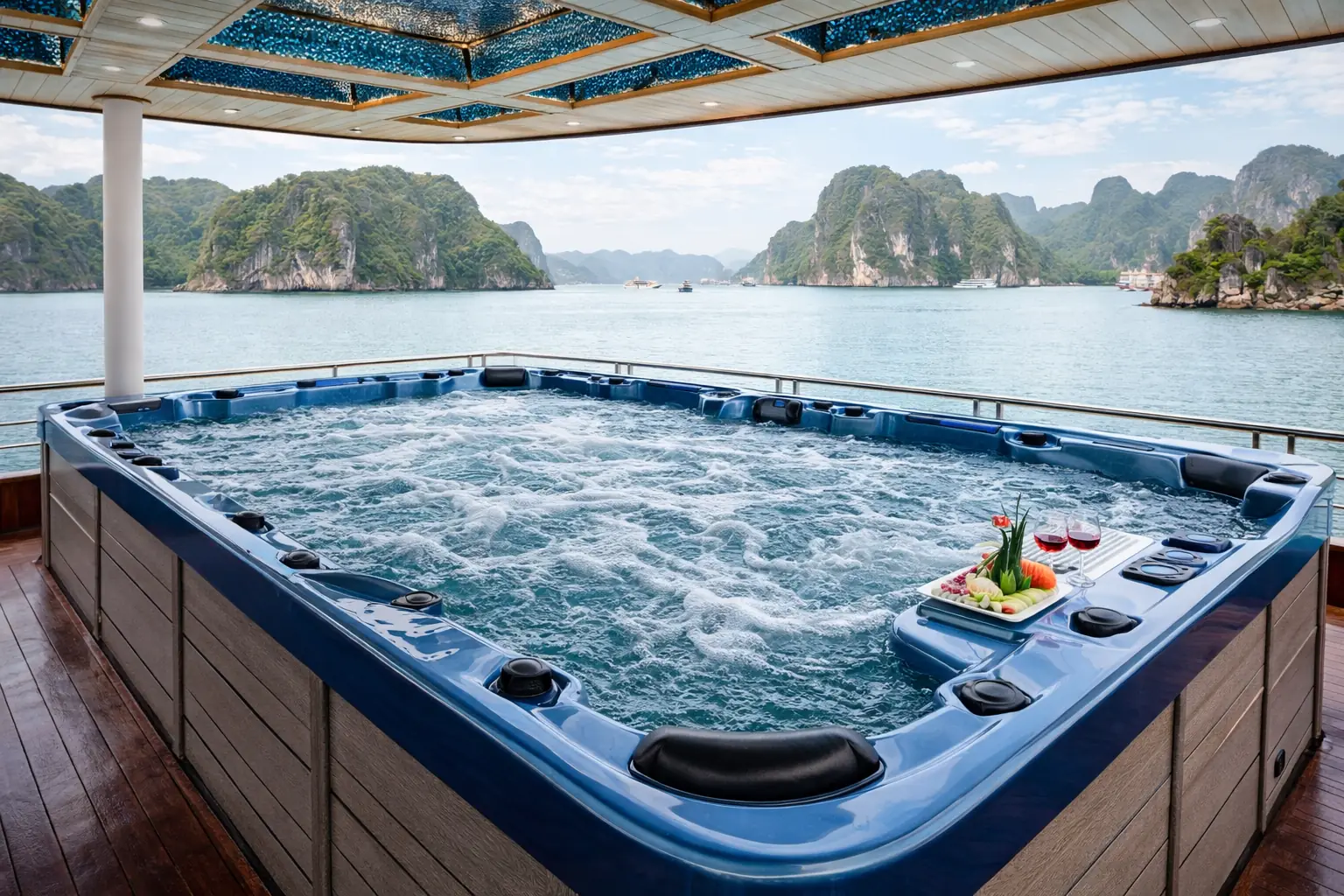 Bể sục Jacuzzi trên du thuyền Arcady Cruise